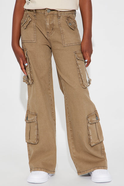 Mini Nothing Left To Say Cargo Jeans - Olive