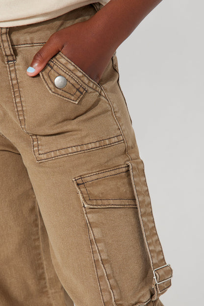 Mini Nothing Left To Say Cargo Jeans - Olive