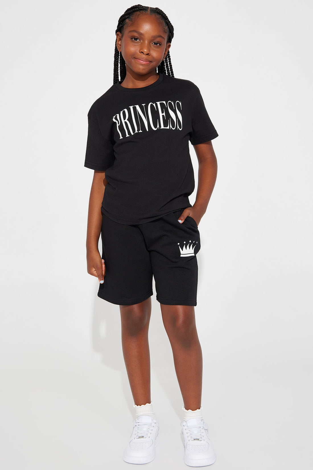 Family Goals Mini Princess Short Set - Black