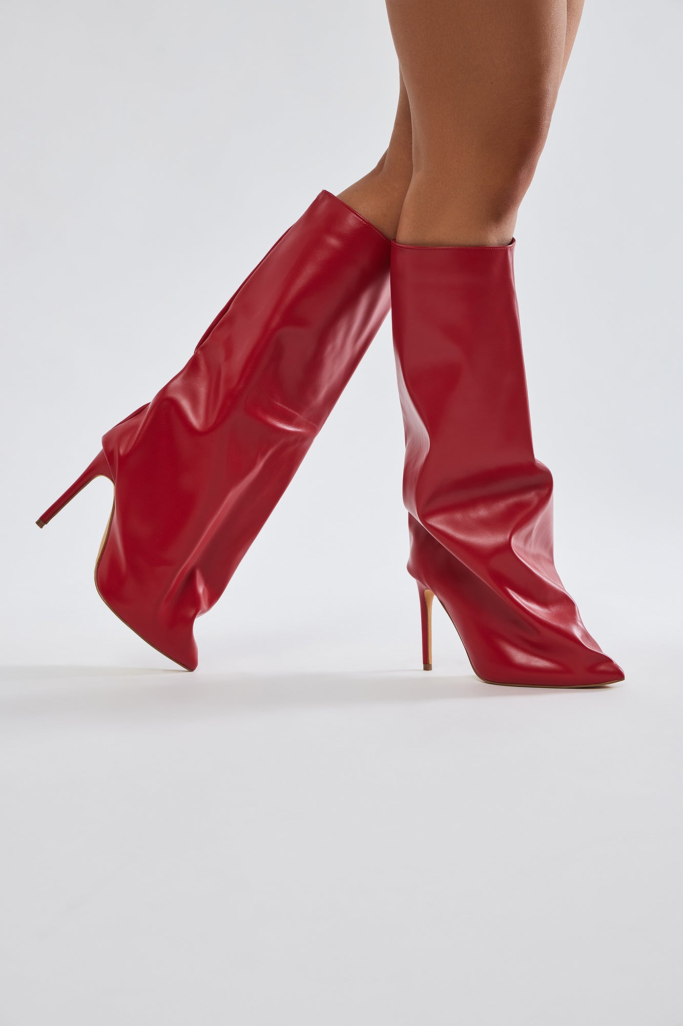 Jeni Knee High Boots - Red