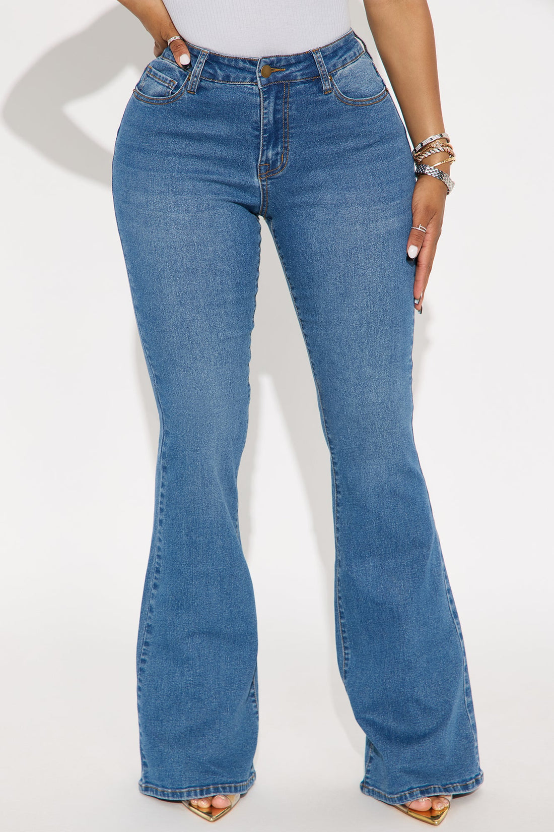 Tall Vibe Check Curvy Stretch Flare Jeans - Medium Wash