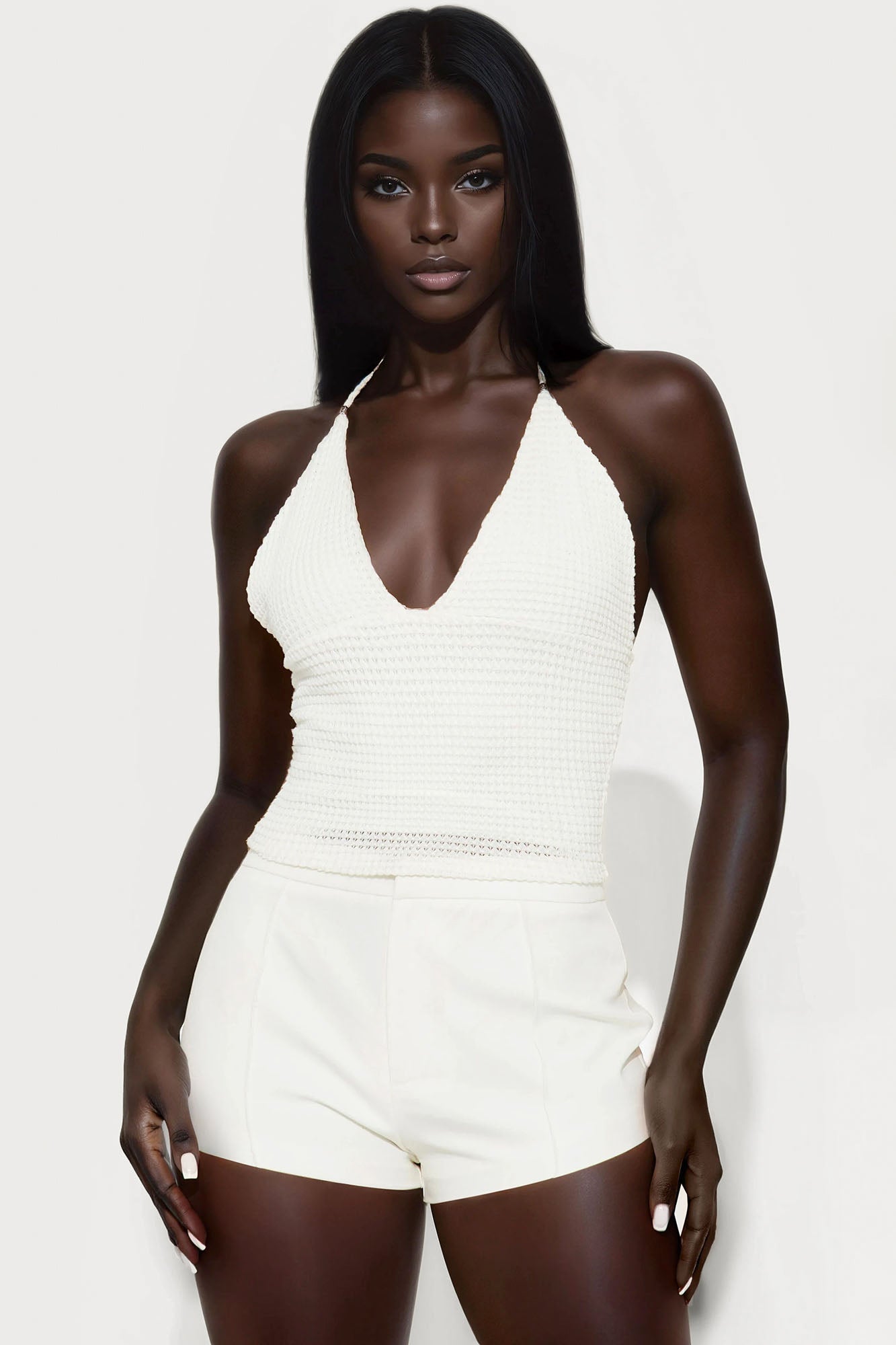 Beachside Halter Top - Cream