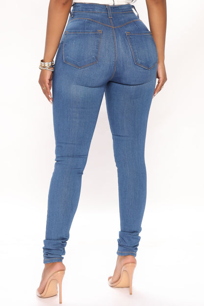 Classic Beauty Booty Lifter Skinny Jeans - Medium Blue Wash