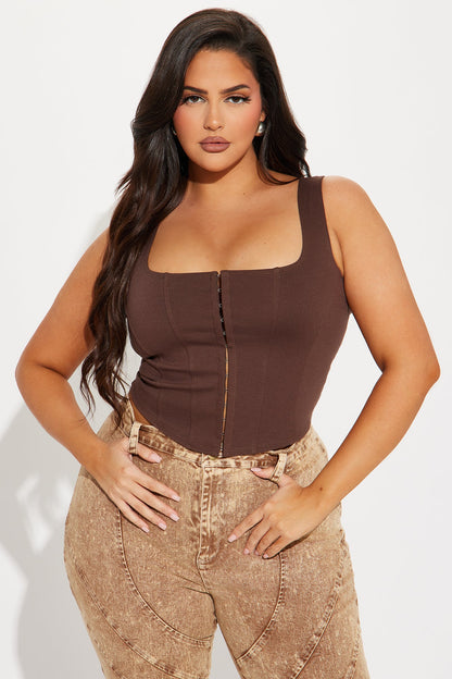 Belle Corset Top - Brown