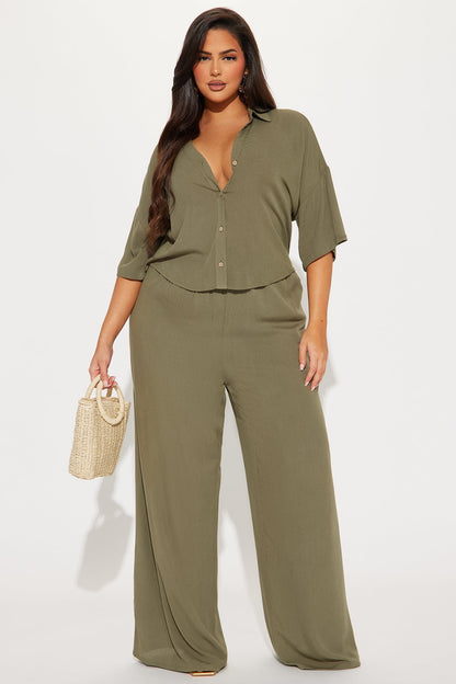 Greece Fantasy Pant Set - Olive
