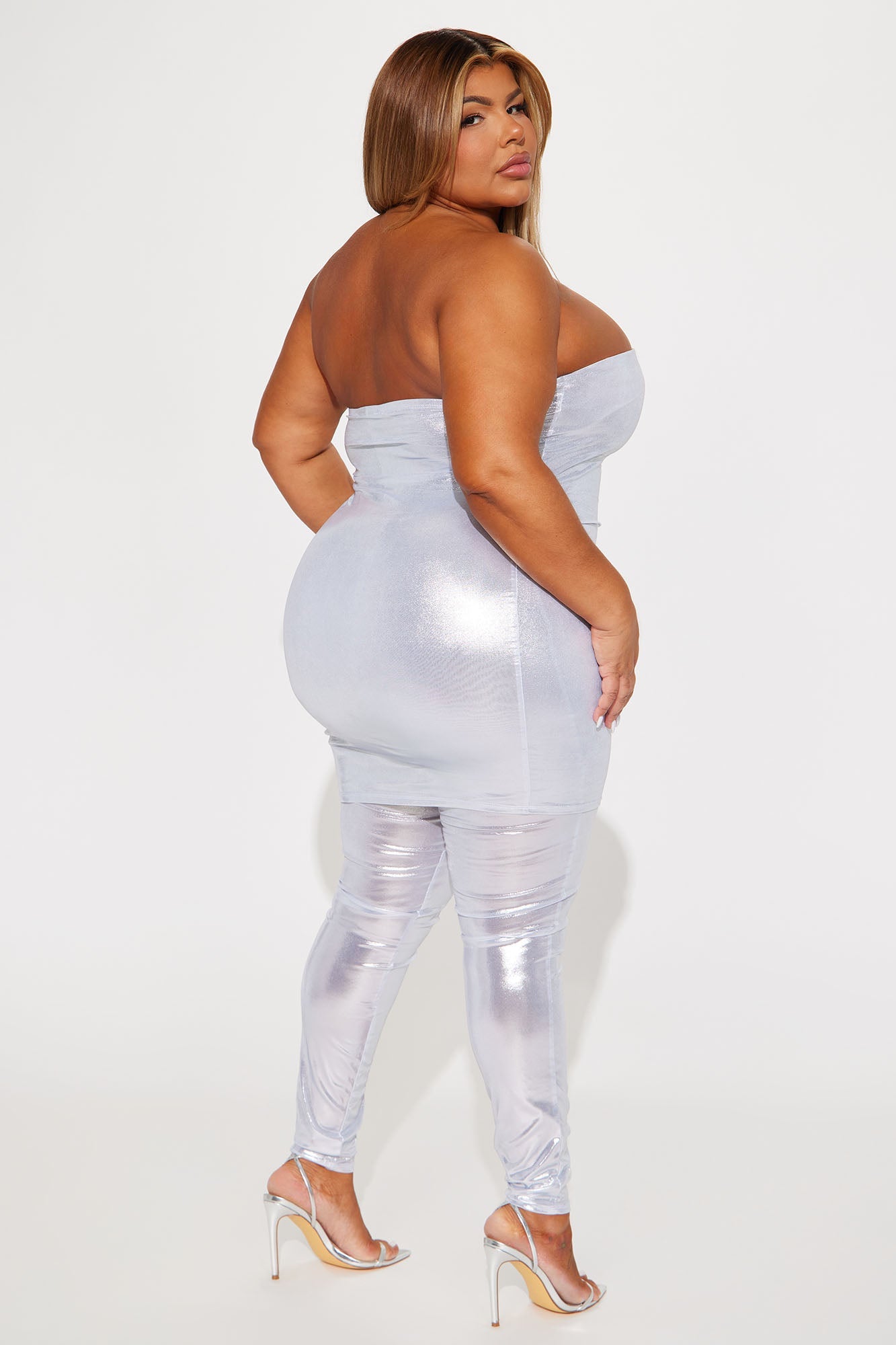 Forever Yours Metallic Jumpsuit - Silver