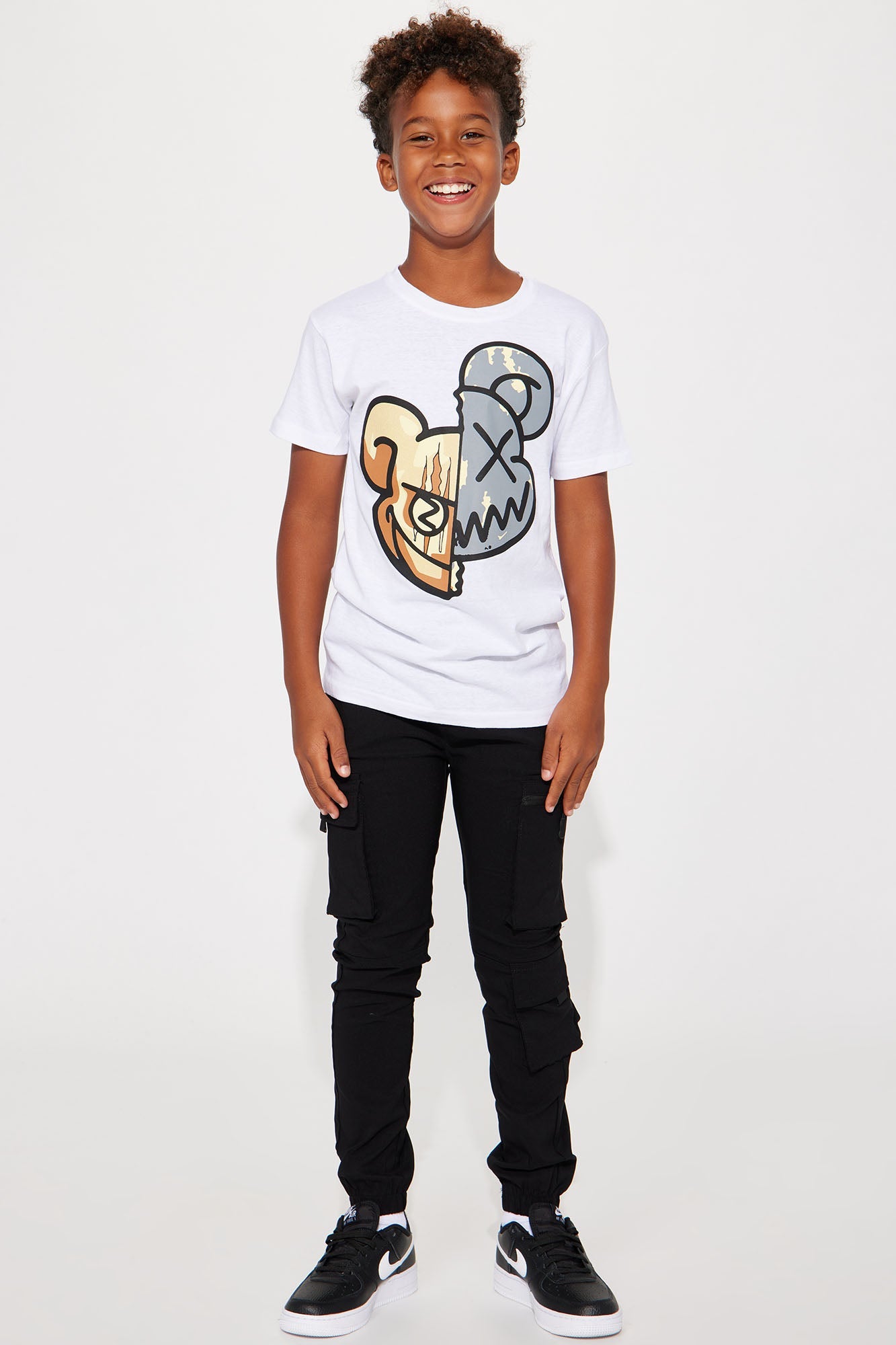 Mini Mean Teddy Short Sleeve Tee - White