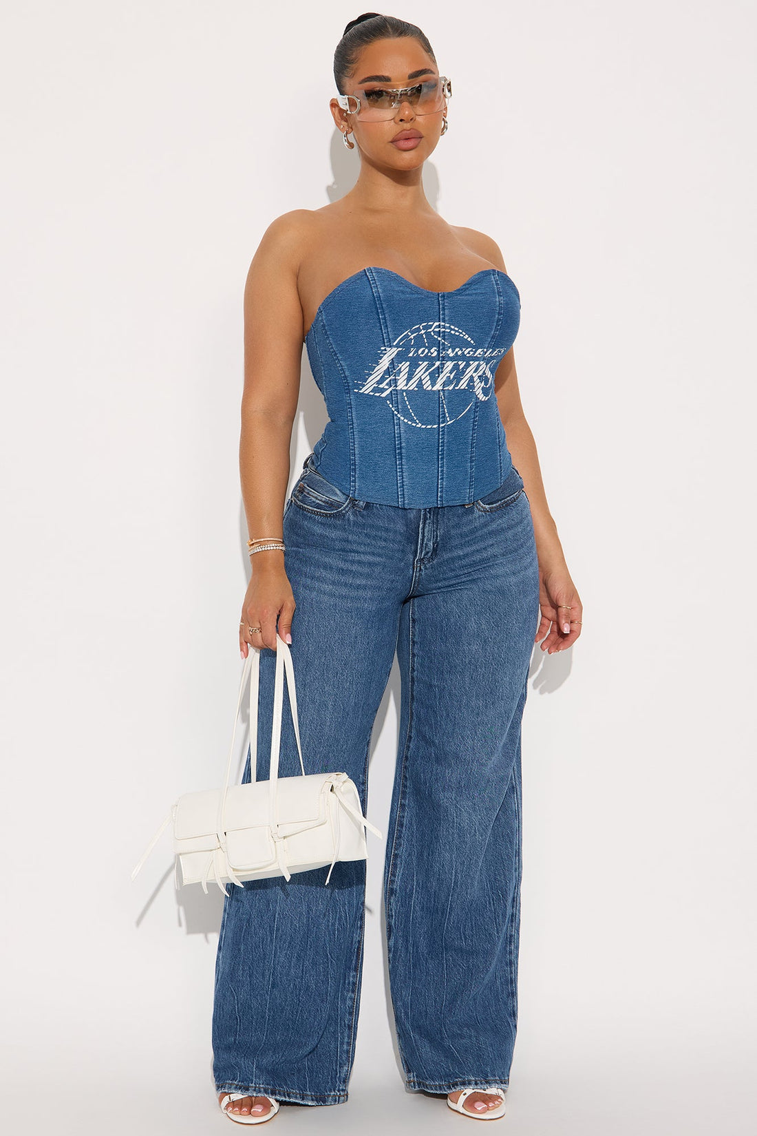 LA Lakers Denim Corset Top - Denim