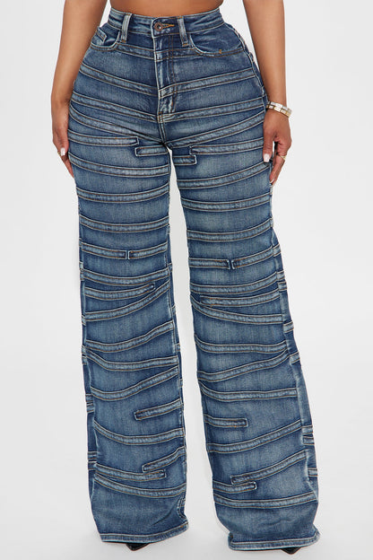 Seams Natural Wide Leg Jeans - Dark Wash