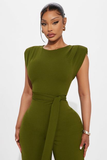 On Point Jumpsuit - Olive