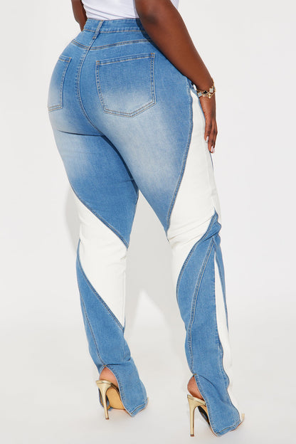 Tall Stepping Up Split Hem Skinny Jeans - Medium Wash