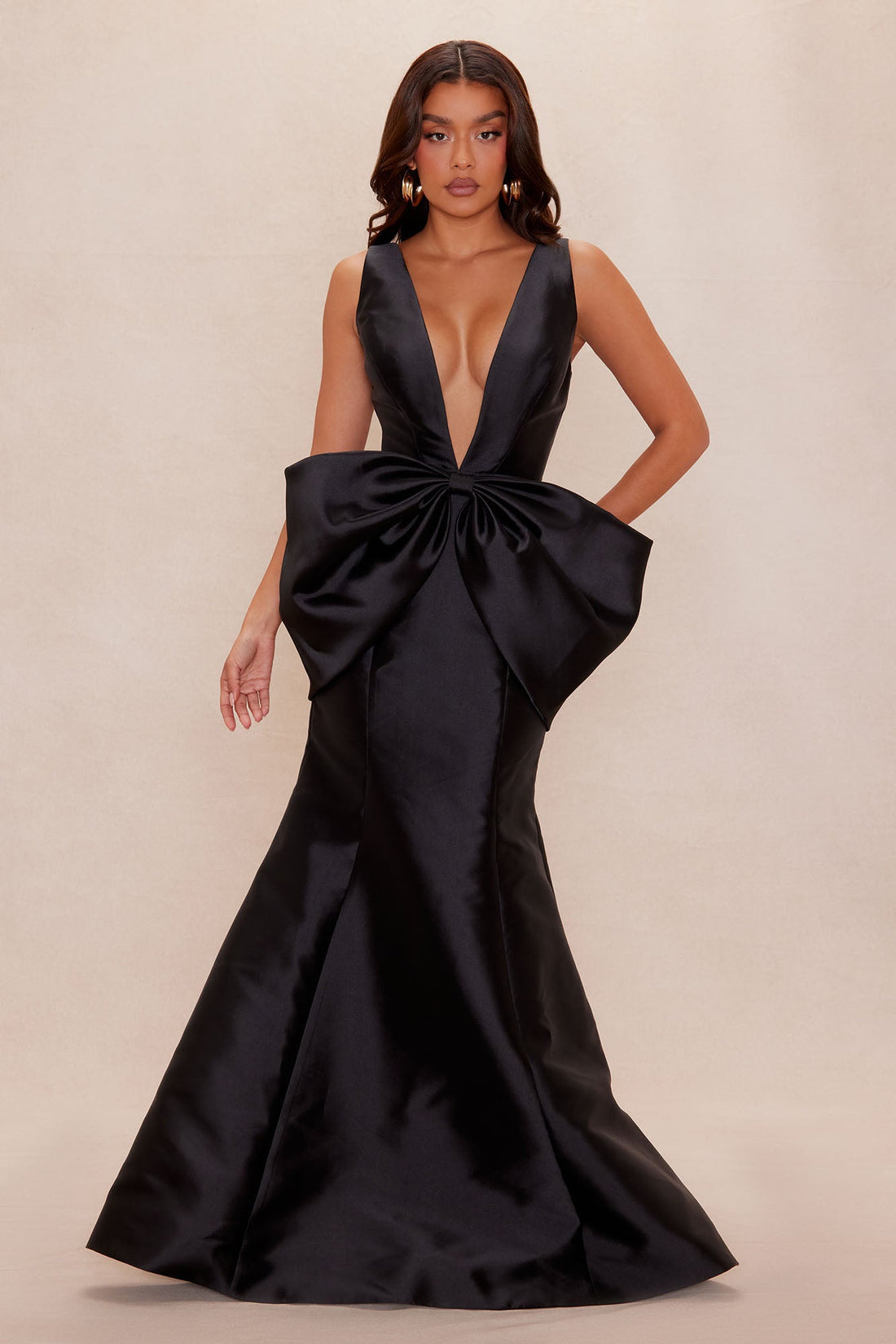 Mia Taffeta Gown - Black