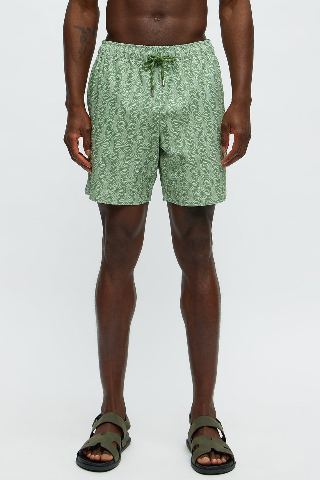 Temple Tide Swim Classic Trunk - Green/combo