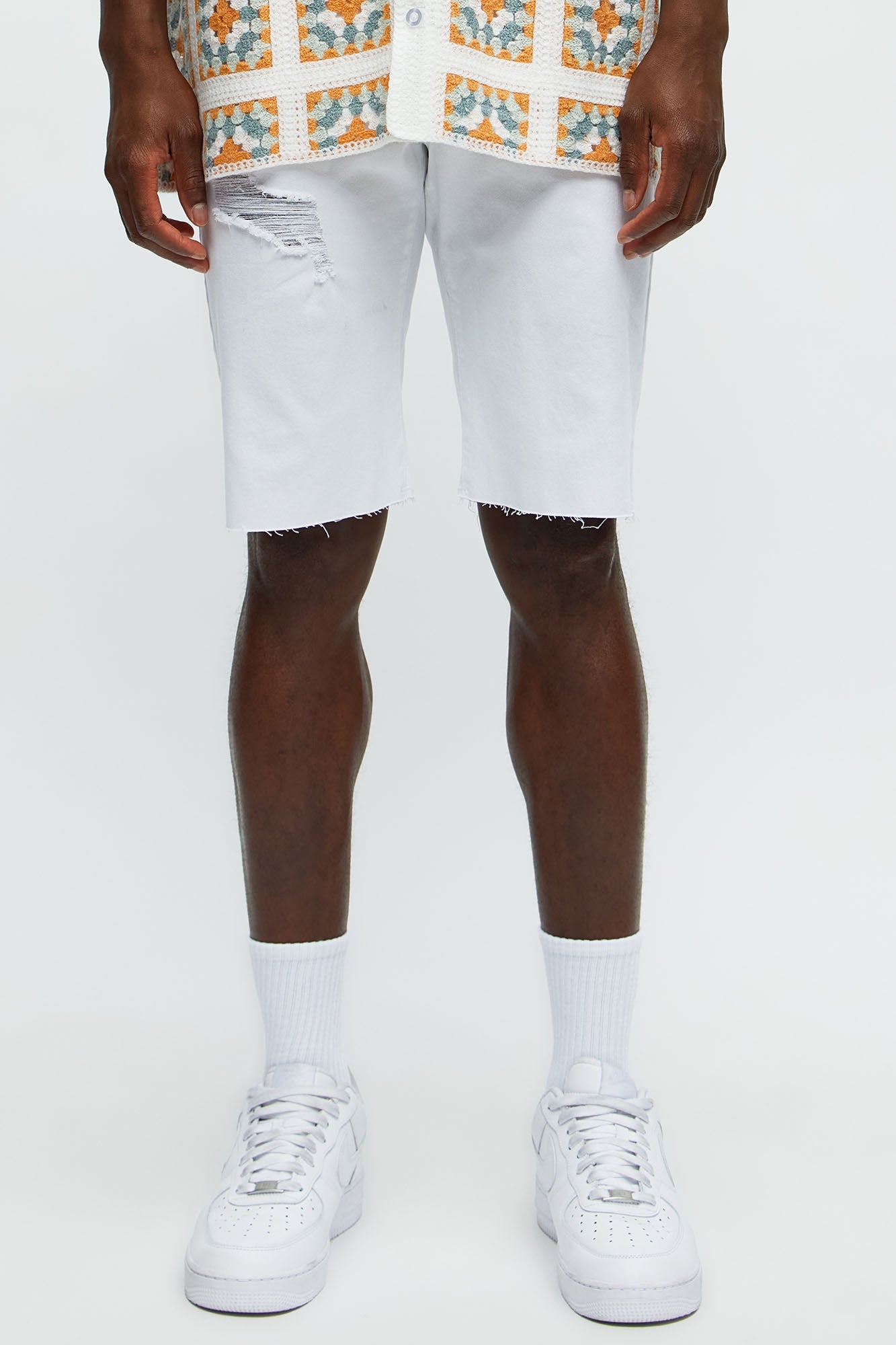 Earl Denim Shorts - White