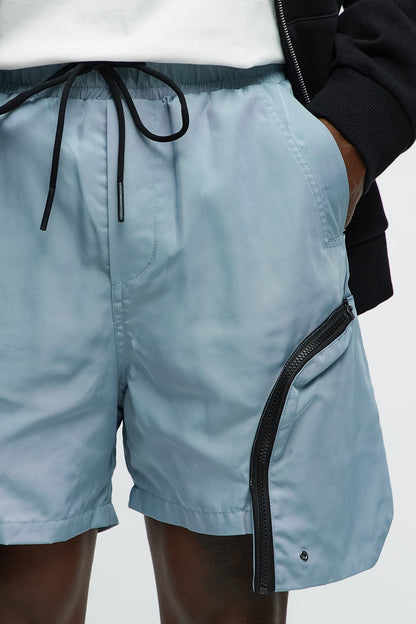 Cargo Pockets Relaxed Drawstring Shorts - Blue