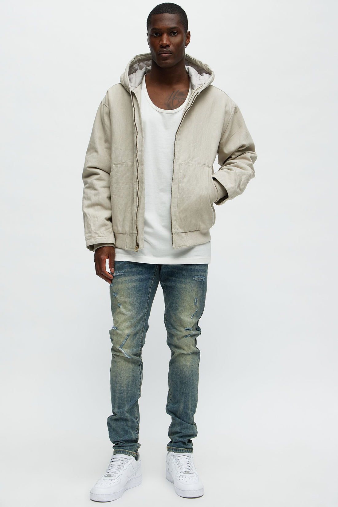 Look At Me Stacked Skinny Jeans - Vintage Blue Wash