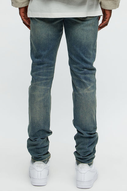 Look At Me Stacked Skinny Jeans - Vintage Blue Wash