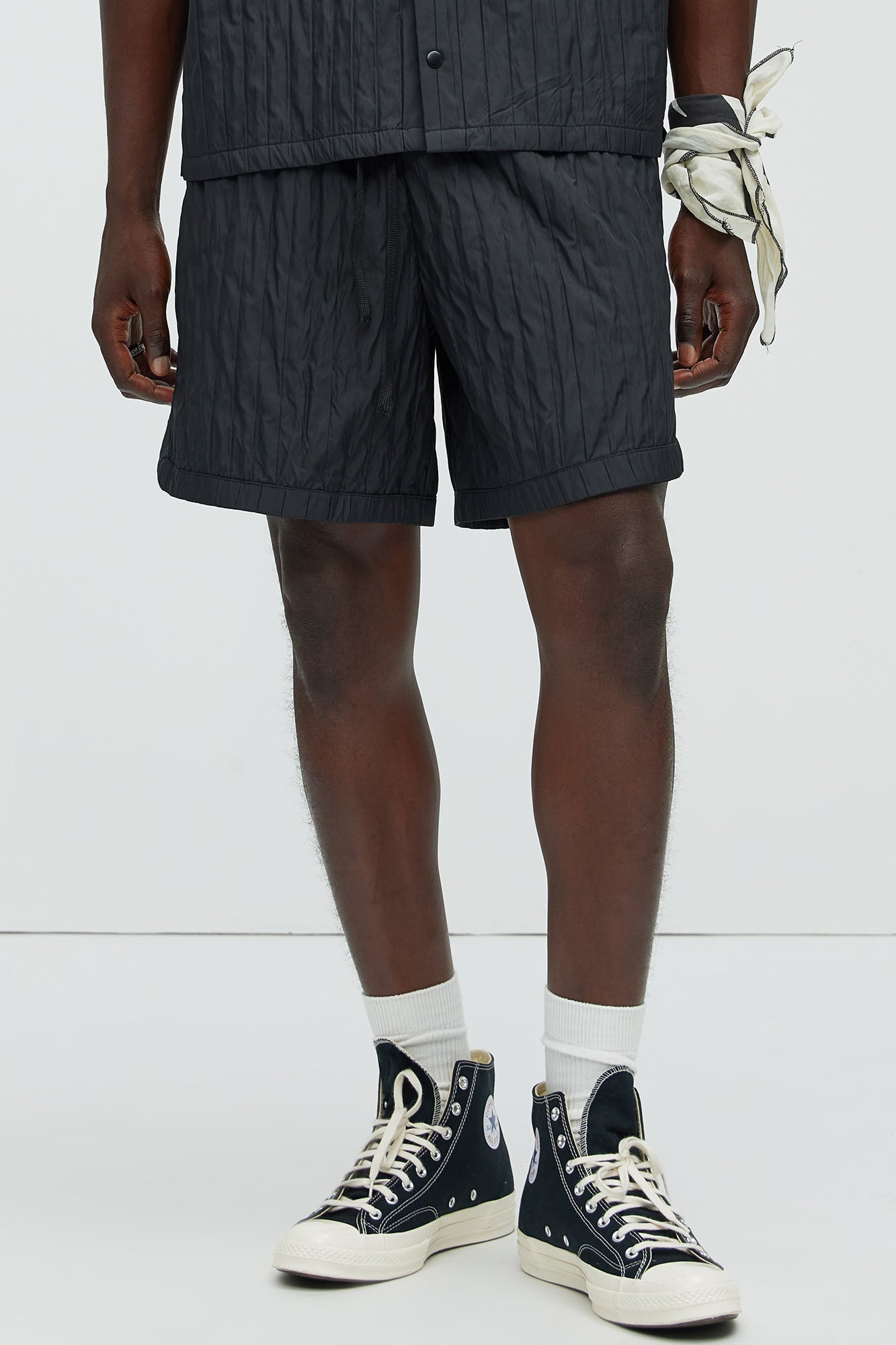 Cavour Crinkled Shorts - Black