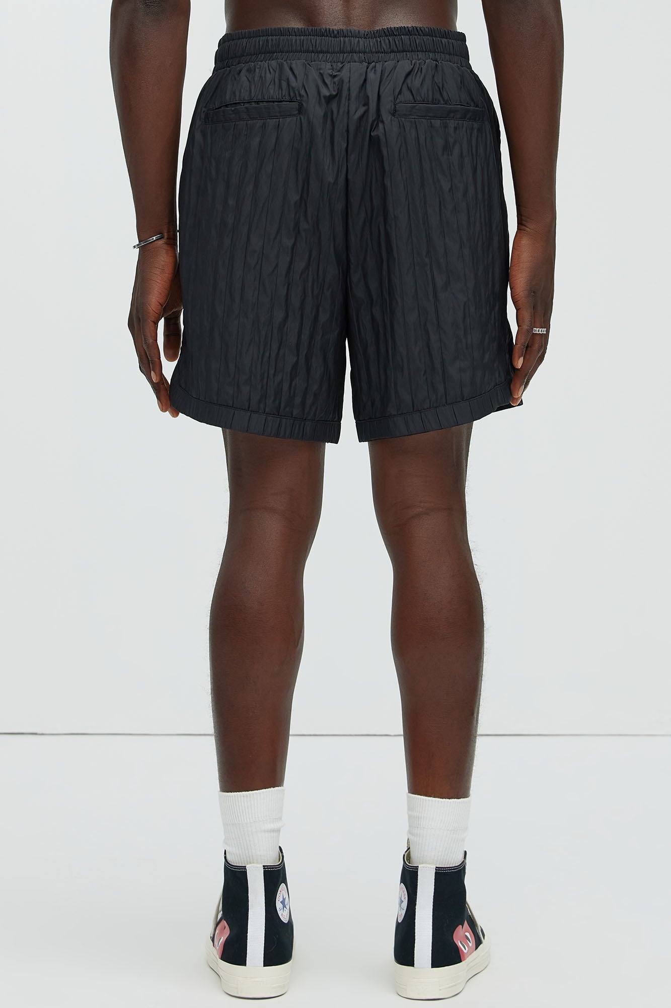 Cavour Crinkled Shorts - Black