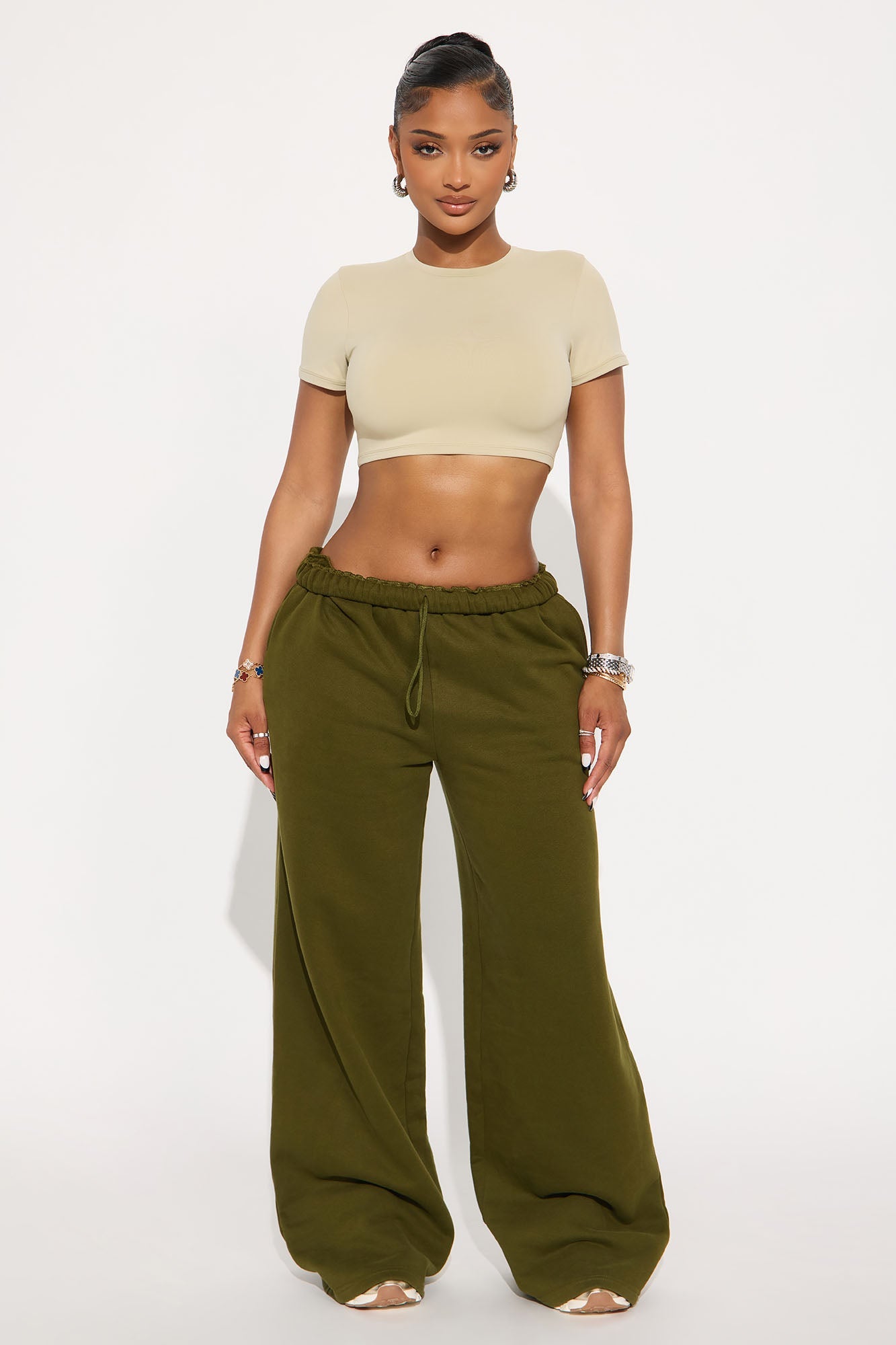 Second Skin Double Lined Super Cropped Tee - Stone