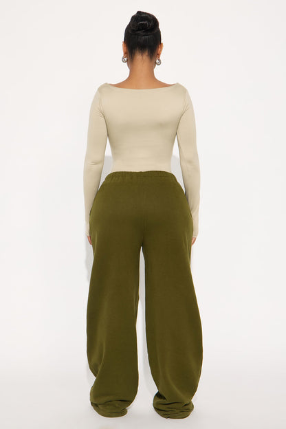 Contour Double Lined Long Sleeve Wide Scoop Neck Bodysuit - Stone
