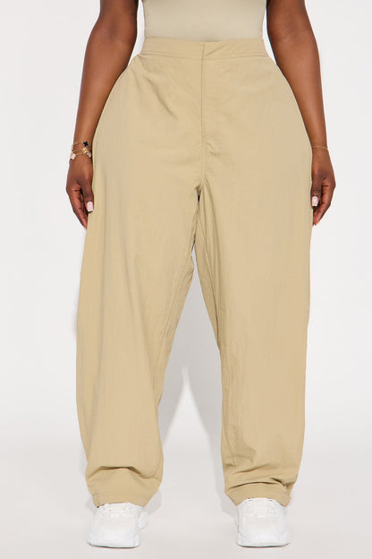 Nylon Windbreaker Pant - Taupe