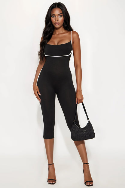 Stay Ready Capri Jumpsuit - Black