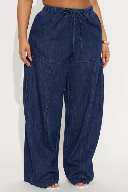 Brigantine Pull On Wide Leg Jeans - Dark Wash