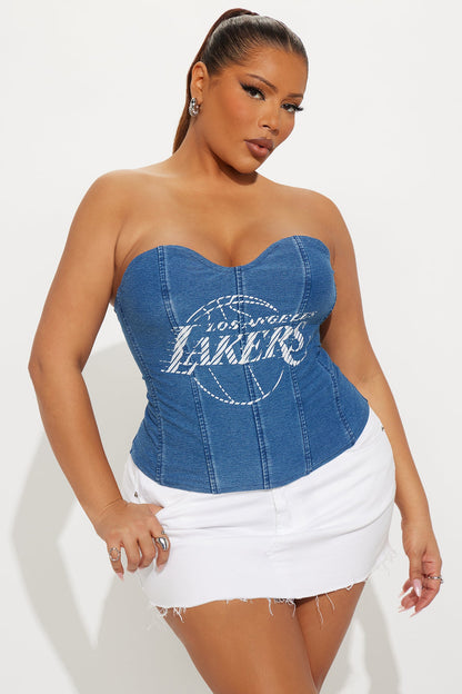LA Lakers Denim Corset Top - Denim