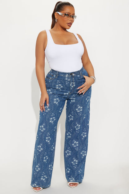 Kaleidoscope Dreams Straight Leg Jeans - Medium Wash