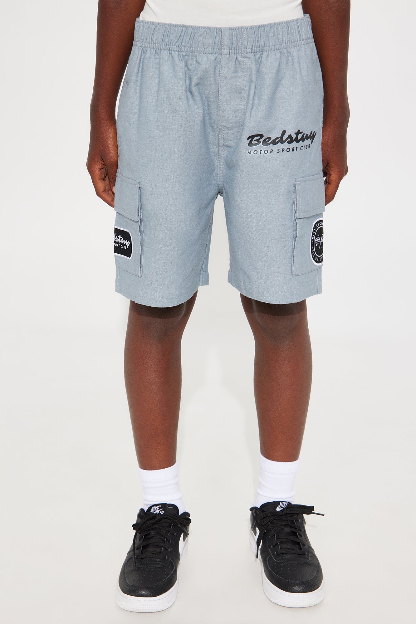 Mini Bedstuy Patch Relaxed Shorts - Light Blue
