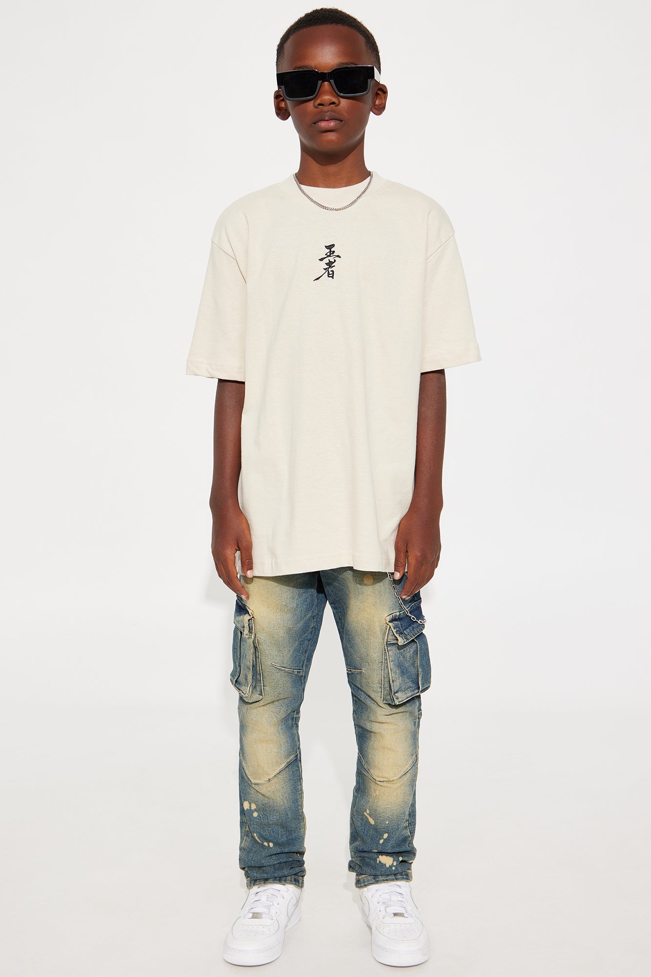 Mini Fierce Dragon Short Sleeve Graphic T-Shirt - Cream