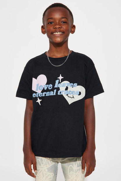 Mini Love Leaves Eternal Traces Short Sleeve Tee - Black