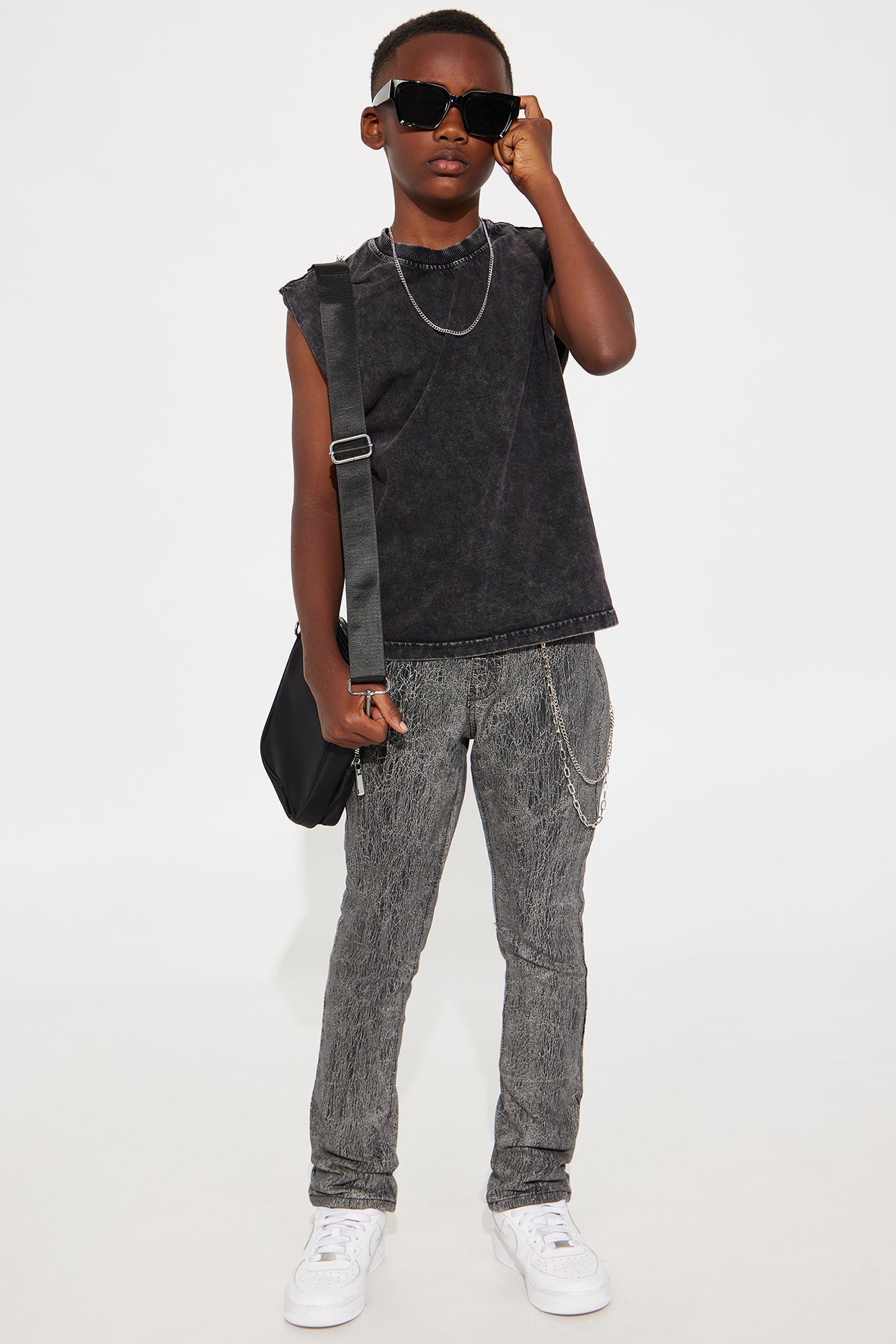 Mini Crack The Code Skinny Jeans - Grey