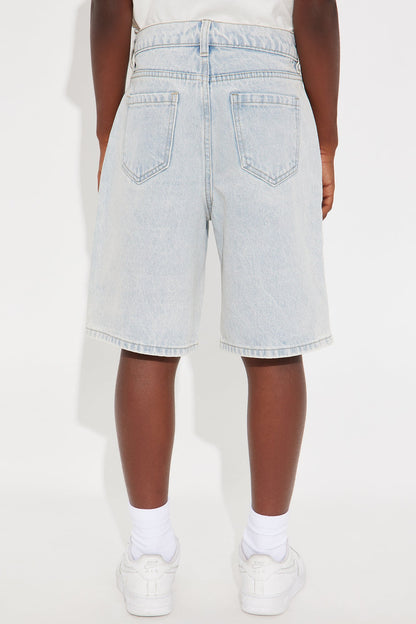 Mini Colin Baggy Denim Short - Light Wash
