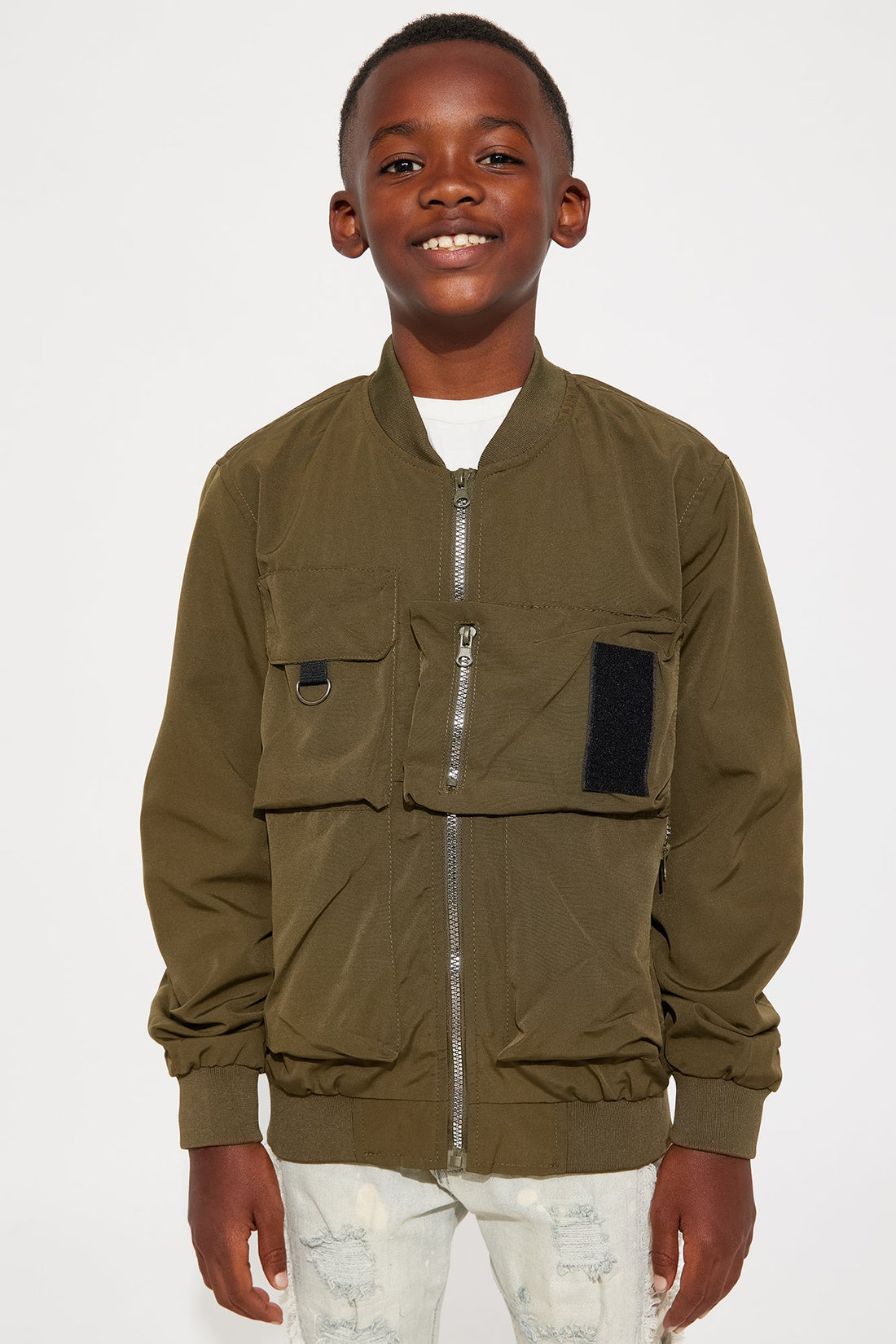 Mini Watch This Nylon Bomber Jacket - Olive
