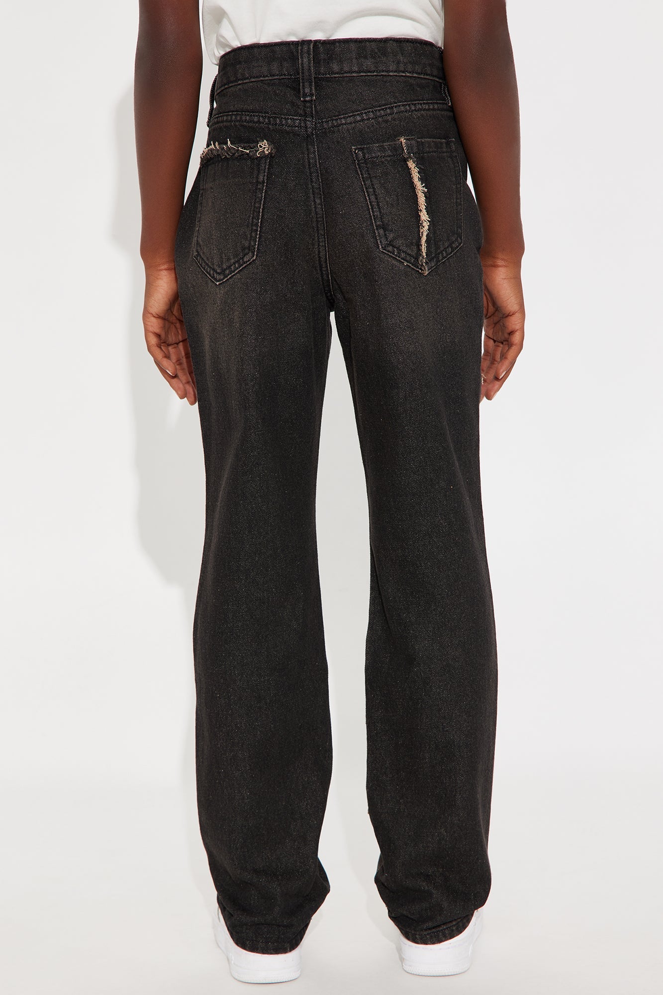 Mini What The Fray Straight Jeans - Black Wash