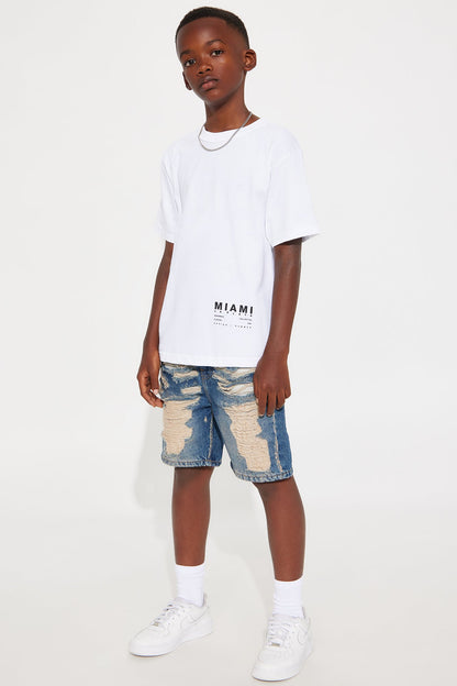 Mini Miami La Playa Collection Short Sleeve Front/Back Tee - White