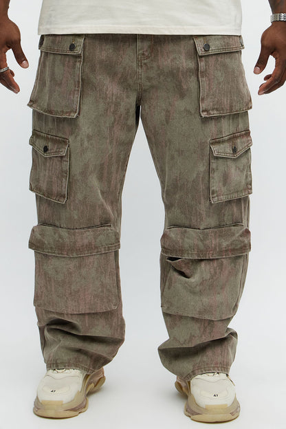 Run It By Baggy Cargo Jeans - Brown