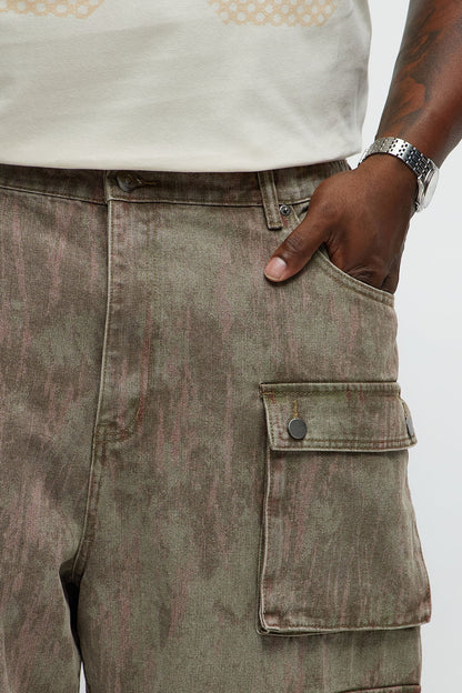 Run It By Baggy Cargo Jeans - Brown