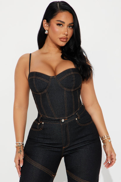 Jenny Denim Pant Set - Dark Wash