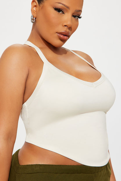Contour Double Lined V-Neck Tank Top - Bone