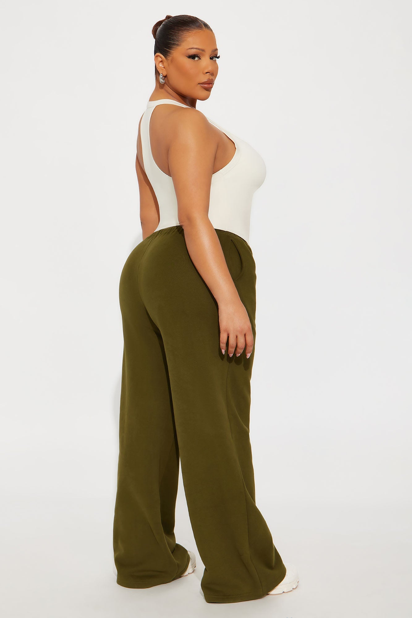 Contour Double Lined V-Neck Tank Top - Bone