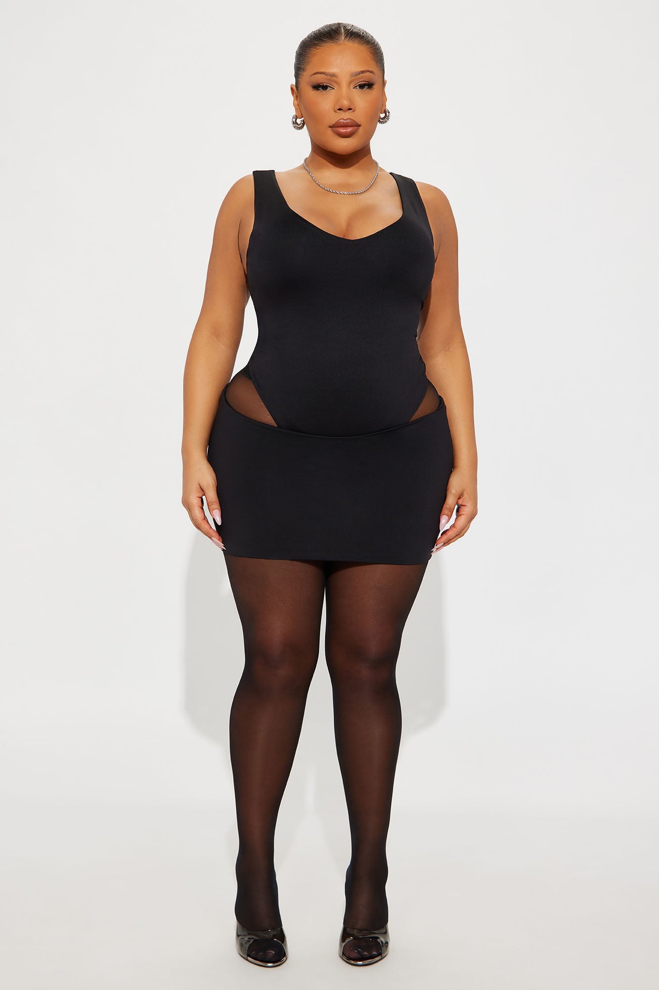 Contour Double Lined Mini Skirt - Black