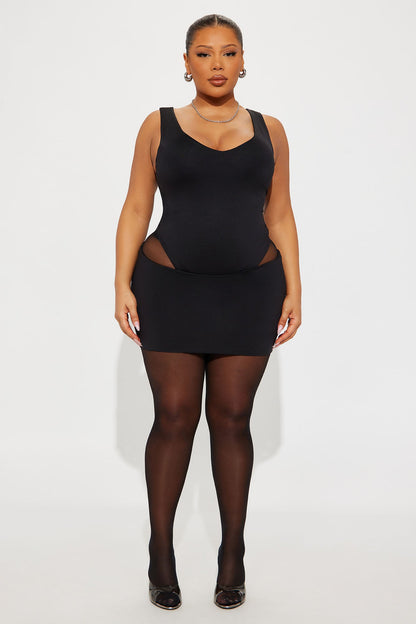 Contour Double Lined Mini Skirt - Black