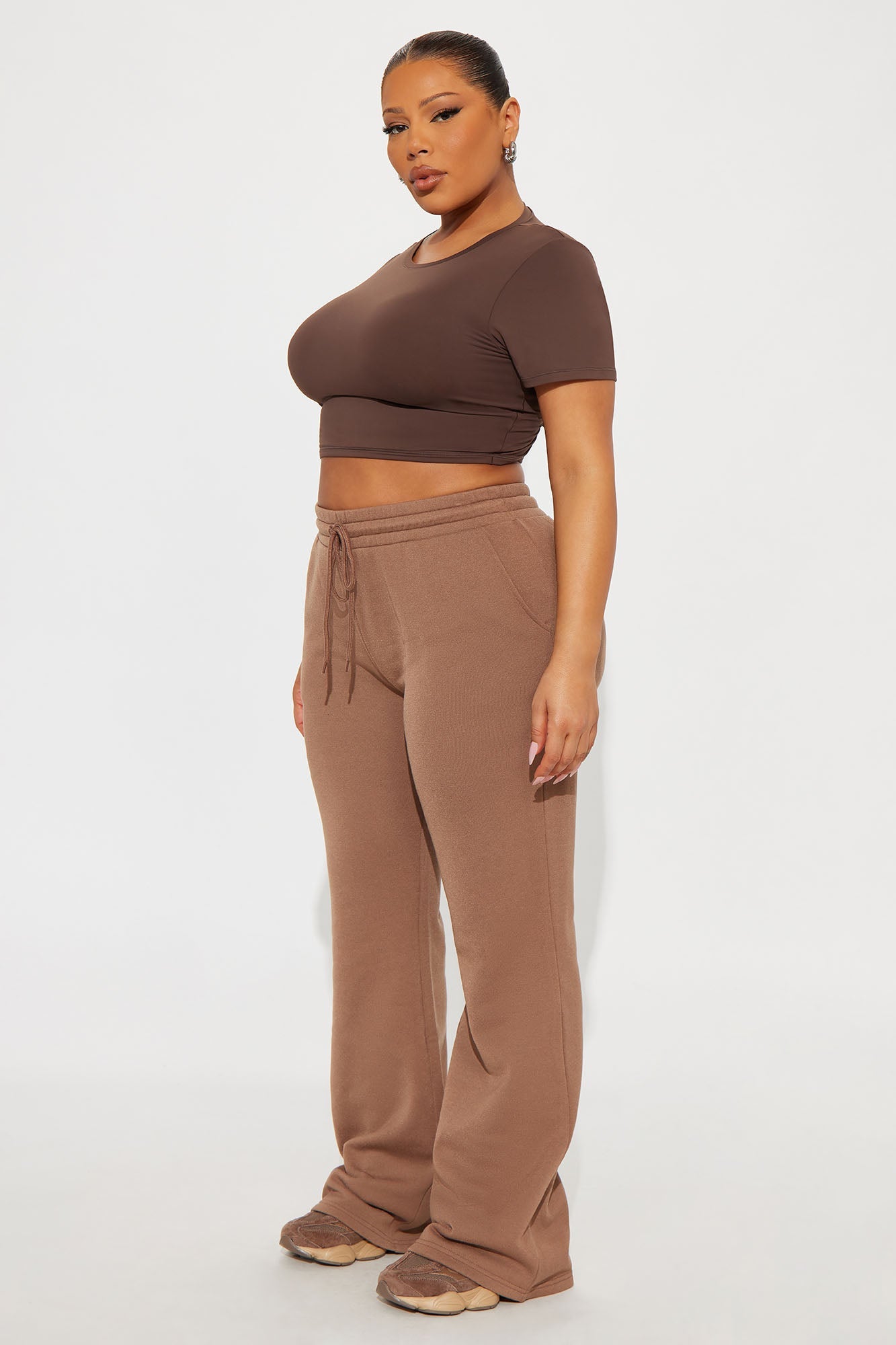 Second Skin Double Lined Super Cropped Tee - Chocolate