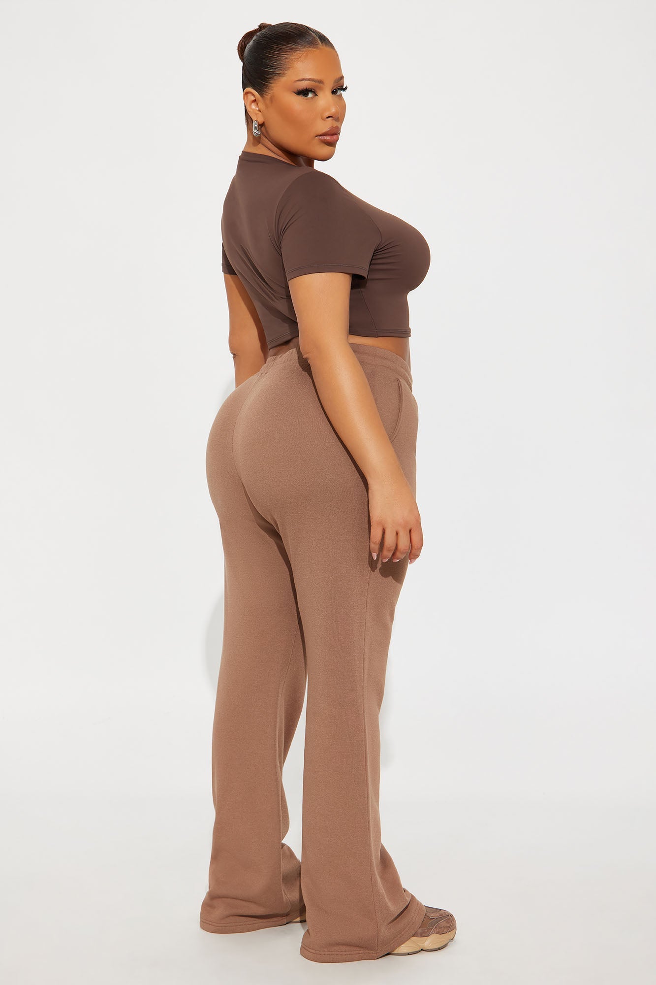 Second Skin Double Lined Super Cropped Tee - Chocolate