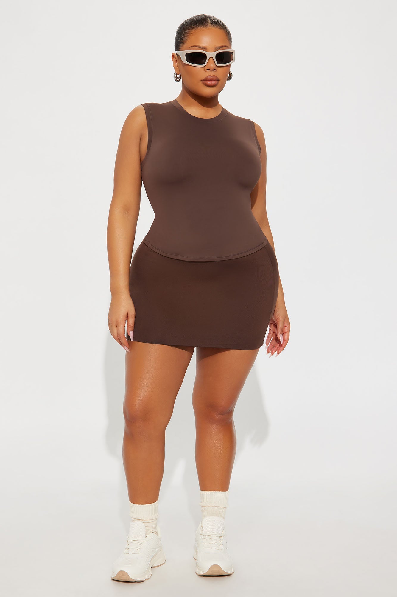 Second Skin Double Lined Muscle Tank - Chocolate