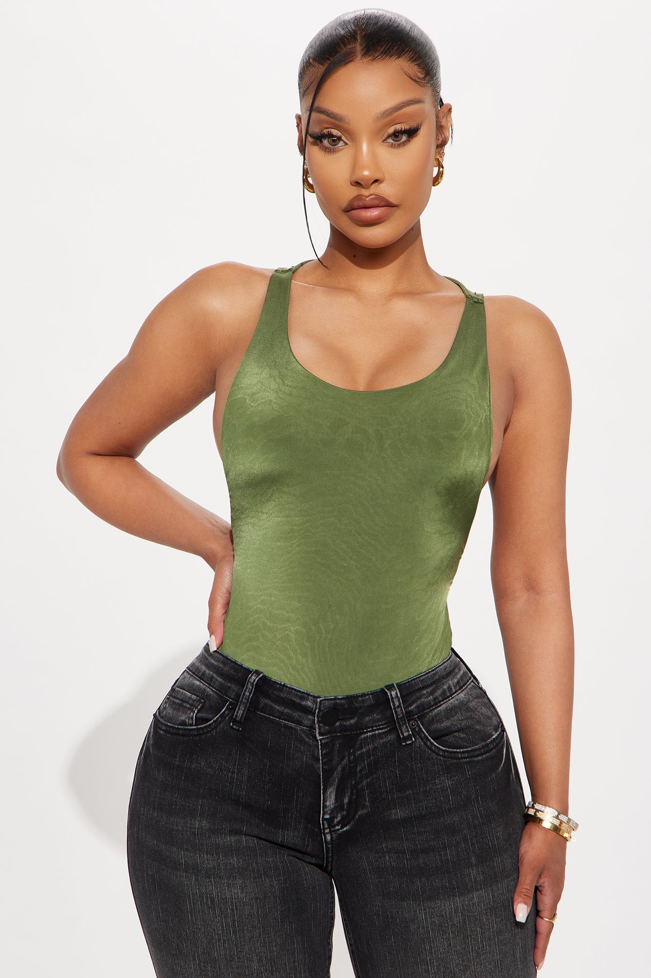 Martina Double Lined Bodysuit - Olive