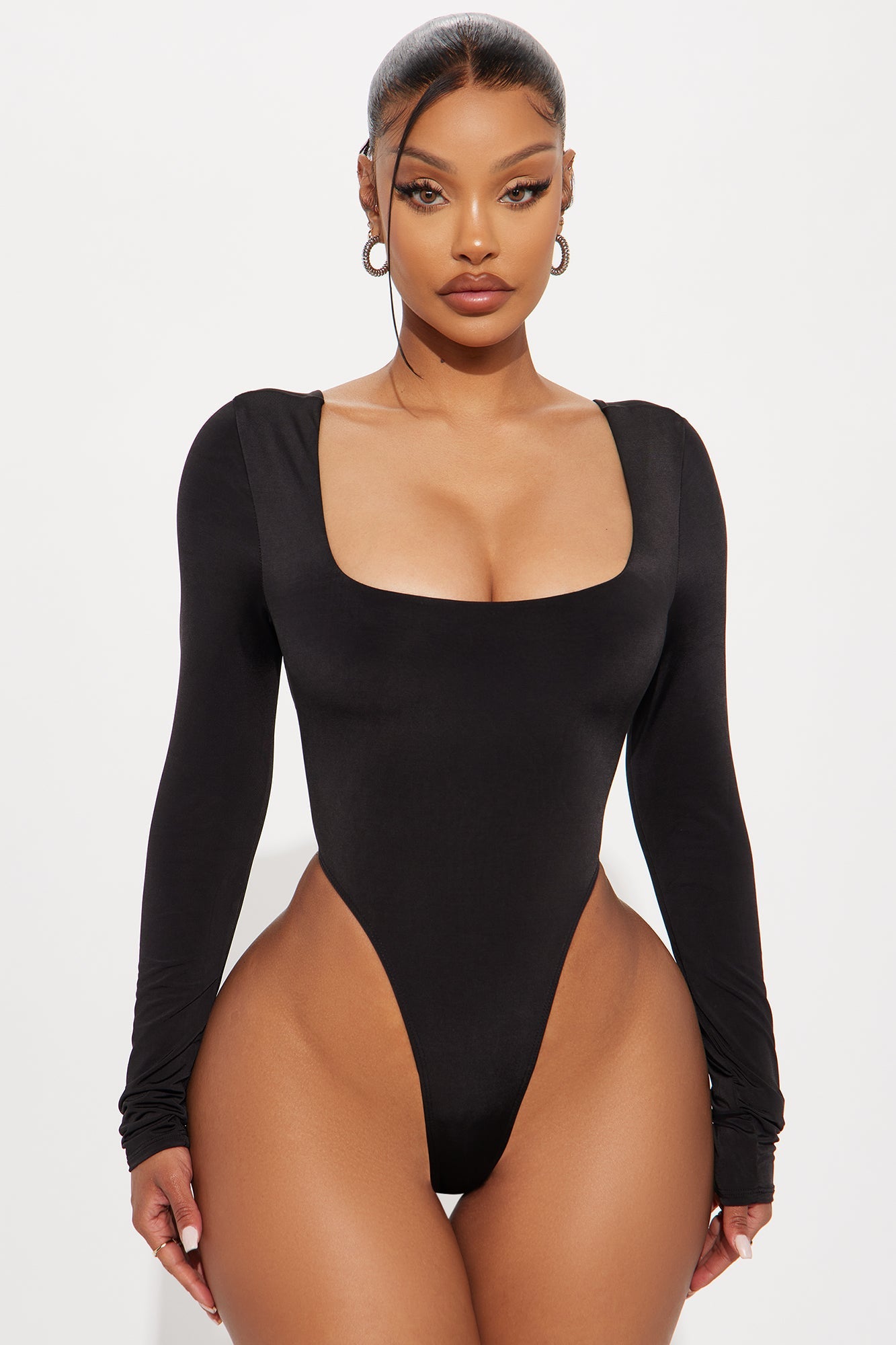 Living Proof Long Sleeve Backless Bodysuit - Black